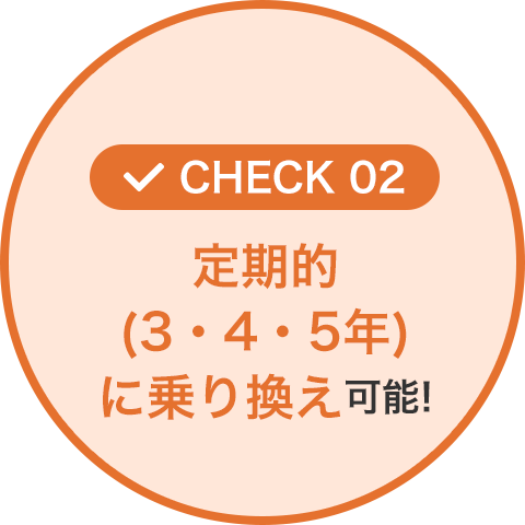 定期的（3・4・5年）に乗り換え可能！