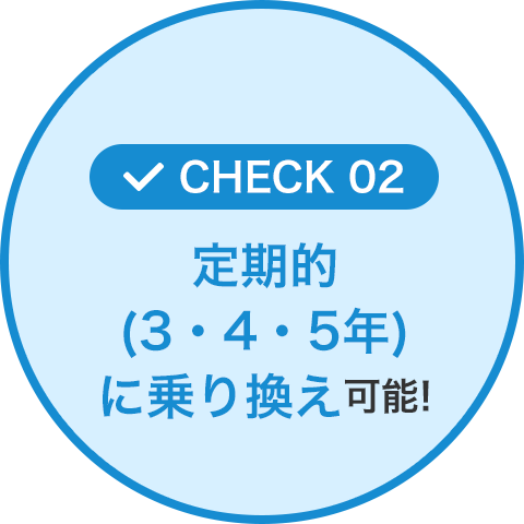 定期的（3・4・5年）に乗り換え可能！